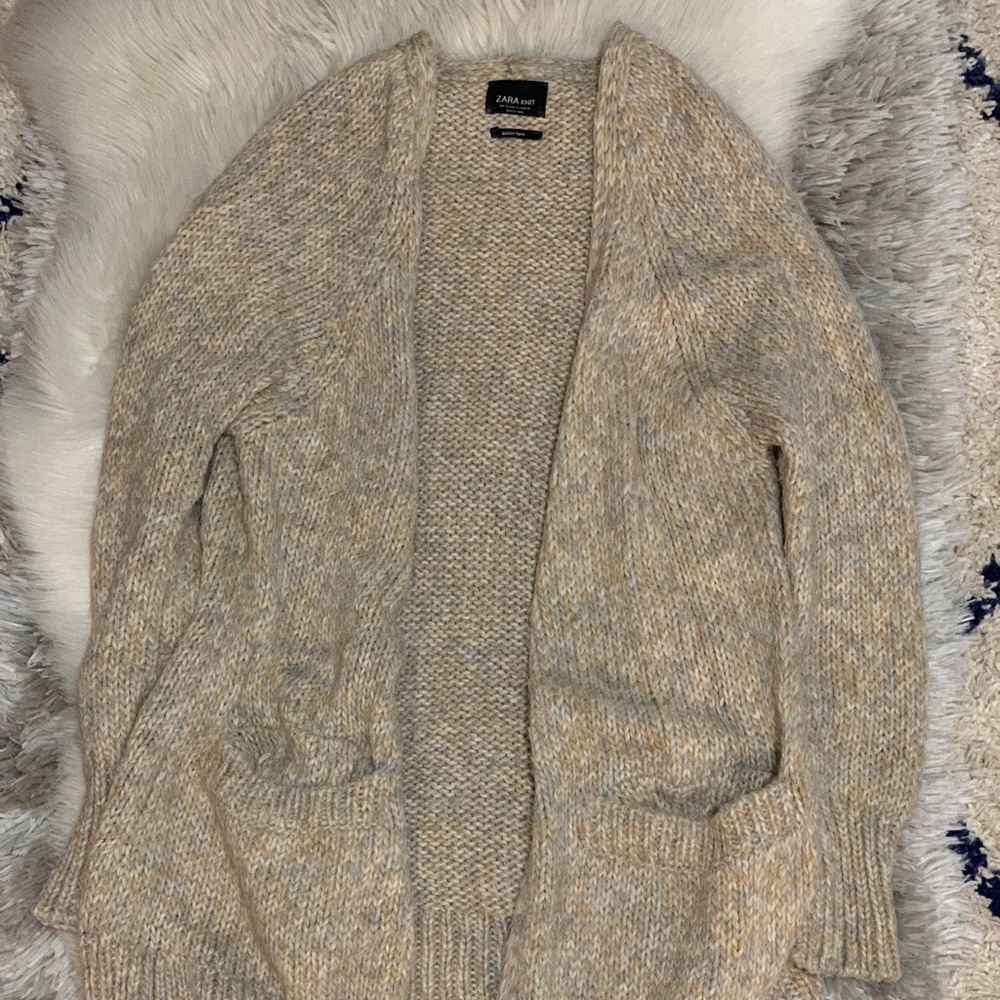 Chunky Knit Cardigan Sweater ZARA